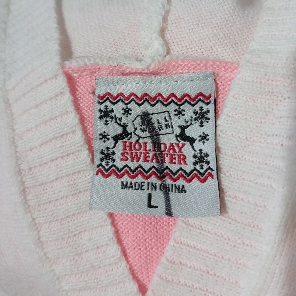 WELL WORN Holiday Sweater Women's Llama Hoodie. Size L - Picture 11 of 11